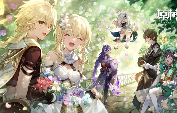 Aether, Genshin Impact, Venti, Lumine, Raiden Shogun, Yae Miko