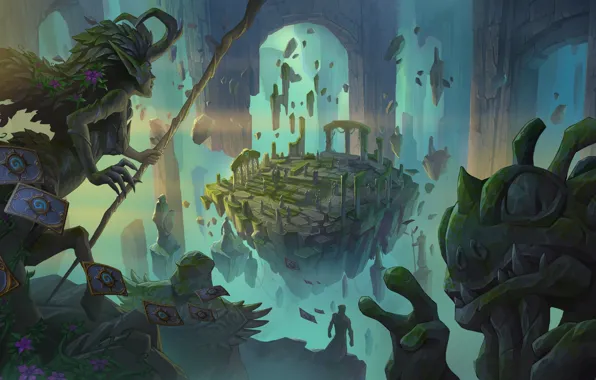 Девушка, розы, существа, арка, арена, Hearthstone Heroes of Warcraft, Хартстоун Герои Варкрафта