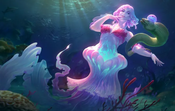 Море, океан, медуза, фэнтези, арт, Jon Neimeister, Lady of the Sea Discordia