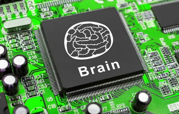 Картинка electronic, brain, circuits
