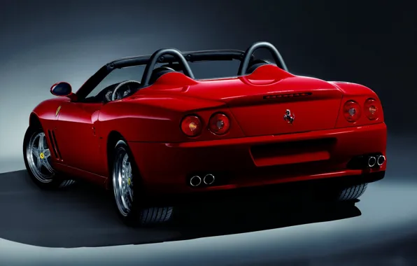 Красный, Феррари, Ferrari, вид сзади, Суперкар, 550, Barchetta, Pininfarina