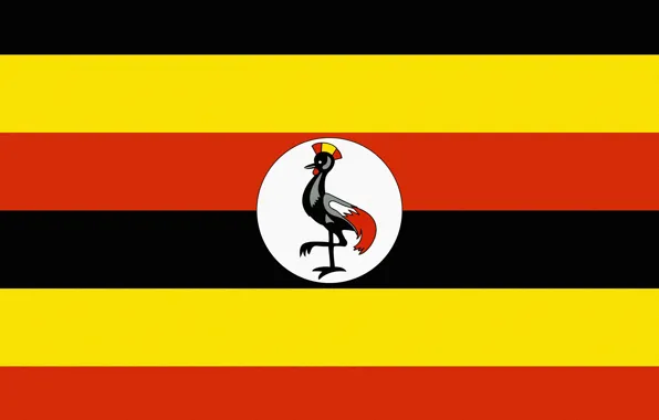 Черный, Желтый, Флаг, Оранжевый, Uganda, Уганда, Горизонтально
