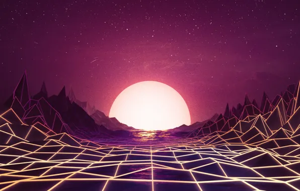 Обои Закат, Солнце, Музыка, Космос, Звезда, Фон, Neon, 80's, Synth, Retrowave, Synthwave, New Retro Wave, Futuresynth, Синтвейв, Ретровейв, Outrun картинки на рабочий стол, раздел рендеринг - скачать
