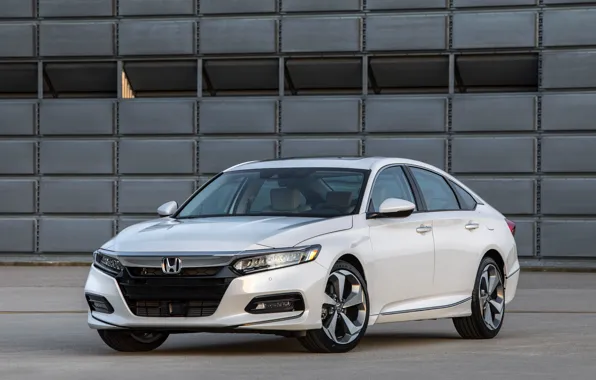 Картинка белый, стоянка, Honda, Accord, седан, 2018, Touring, 2.0T