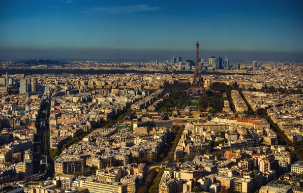 Город, Франция, Париж, вид, здания, Эйфелева башня, Paris