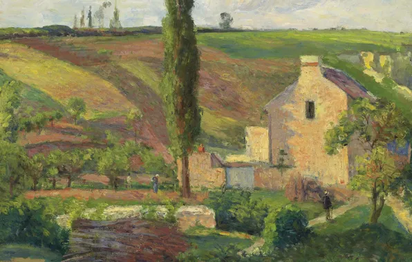 Пейзаж, картина, Камиль Писсарро, Холм Матурин в Эрмитаже. Понтуаз
