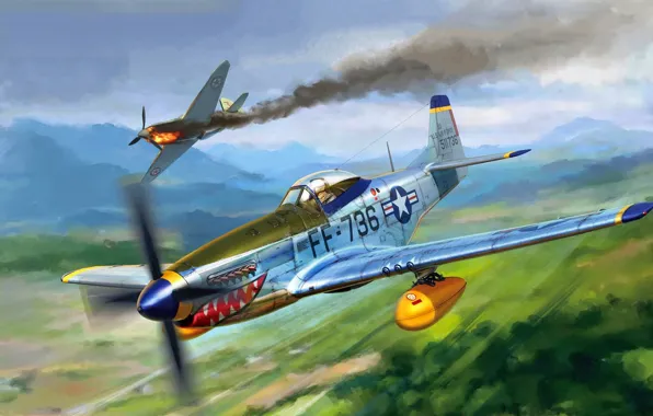 USA, USAF, Корейская война 1950—1953 годов, Yak-9, Korean War, F-51D Mustang