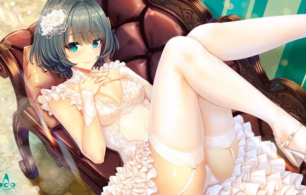 Девушка, Поза, IdolM@ster, Кружевное платье
