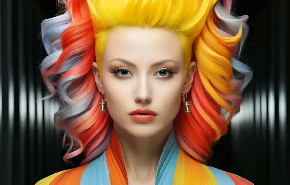 Woman, color, face, ai art