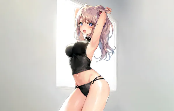 Girl, sexy, lingerie, Final Fantasy, pantsu, blouse, panties, long hair