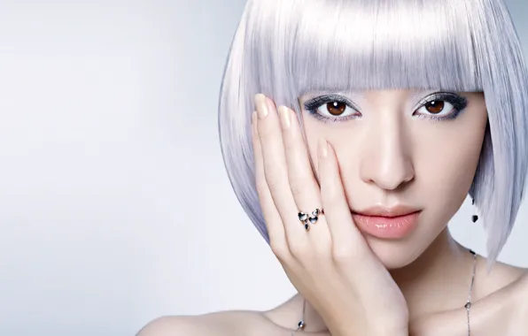 Взгляд, кольцо, причёска, Sexy, кареглазая, Japanese, Chiaki Kuriyama