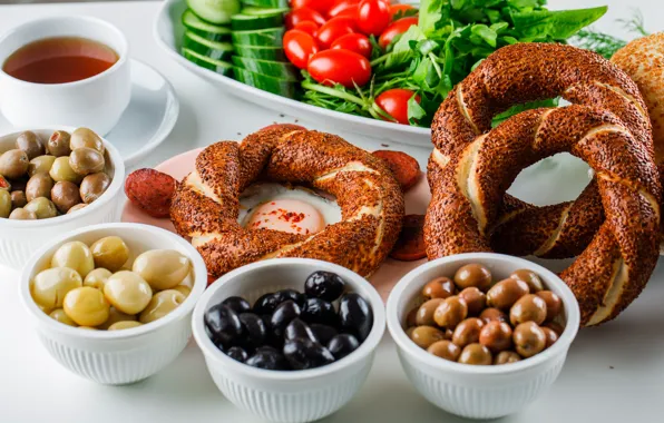 Breakfast, turkey, collation, Turkish bagel