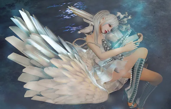 Девушка, рендеринг, фон