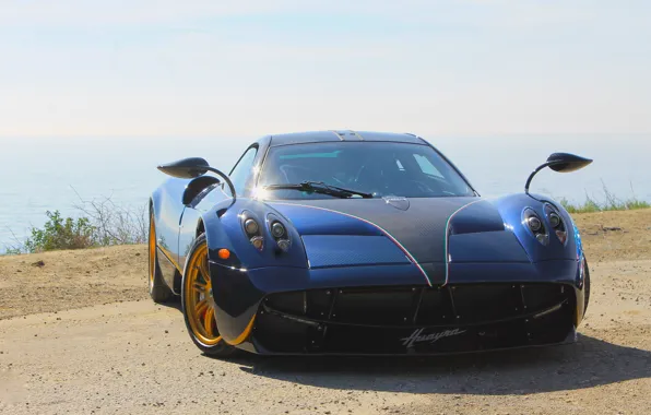 Картинка Huayra, wheels, Pagani, carbon, 730S, gold, blue