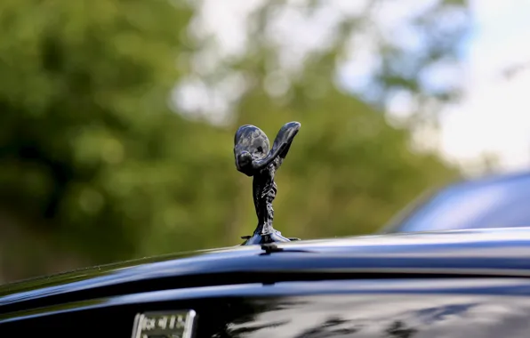 Rolls Royce, Black, SUV, Cullinan, Spirit of ecstasy