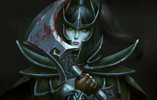 Девушка, темнота, страх, лезвие, герой, dark, dota, woman