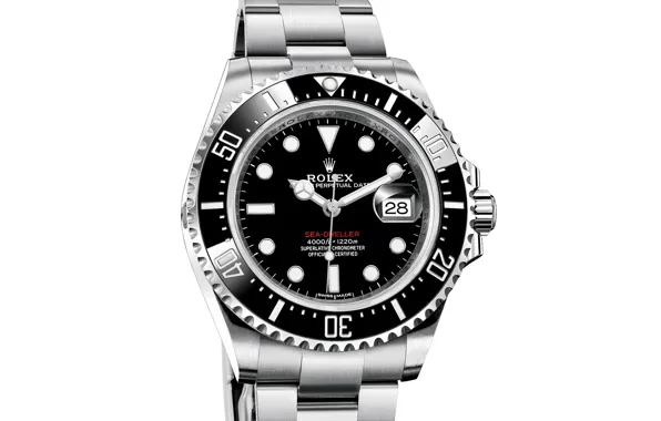 Время, стрелки, часы, watch, хронометр, Rolex, фон белый, The Rolex Oyster Perpetual Sea-Dweller Ref