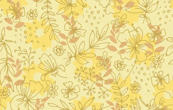 Картинка листья, цветы, желтый, фон, текстура