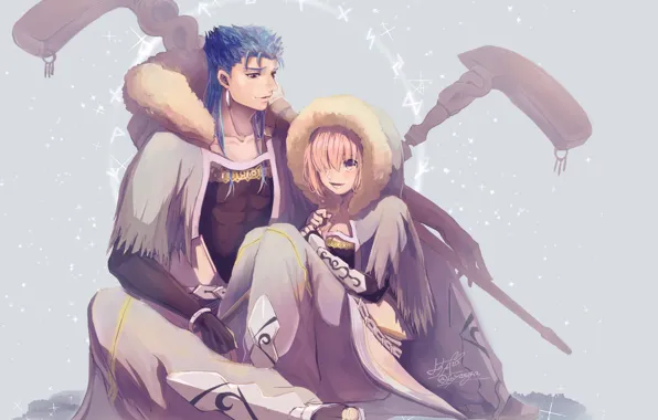 Девочка, двое, Fate Grand Order, кастор