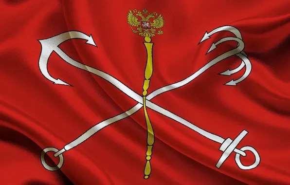 Картинка Флаг, Российской, официальный символ, Санкт Петербурга, субъекта, Федерации