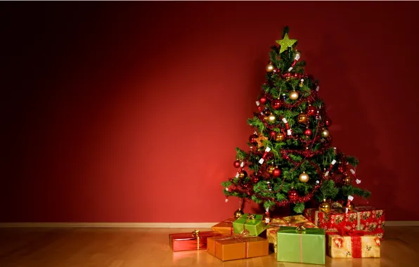 Шары, игрушки, елка, новый год, подарки