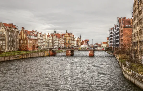 River, building, gdańsk, motława