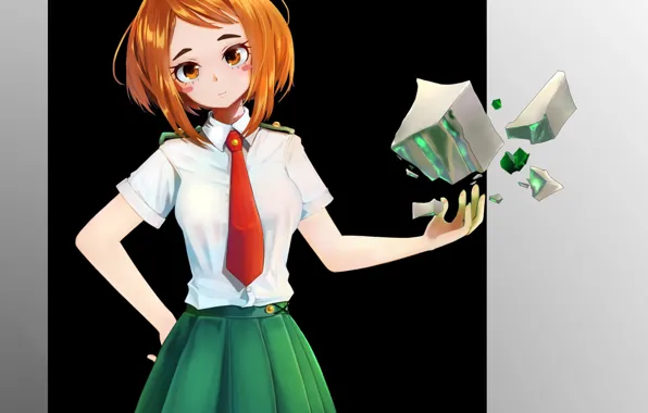 Девушка, осколки, камни, Boku no Hero Academia, Моя геройская академия, Uraraka Ochako