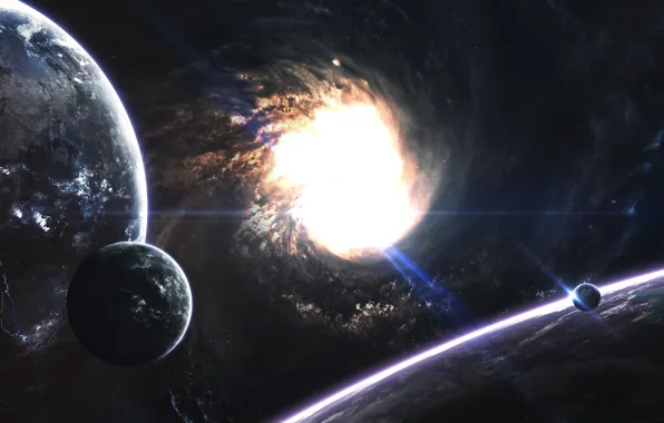 Планета, Космос, Туманность, Звезда, Планеты, Planets, Кольцо, Star