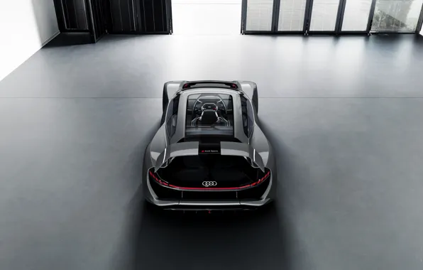Серый, Audi, вид сзади, 2018, корма, PB18 e-tron Concept