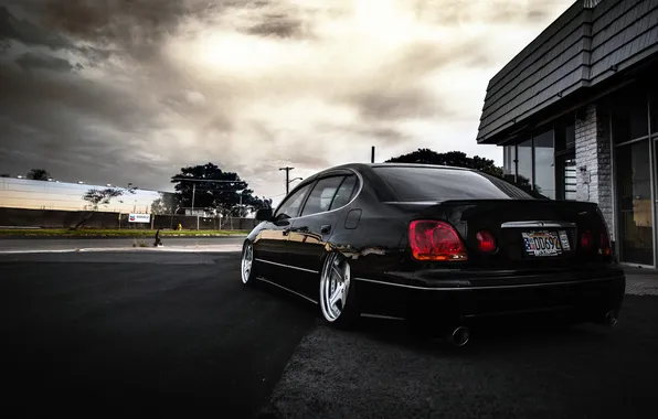Lexus, black, rear, VIP, GS400