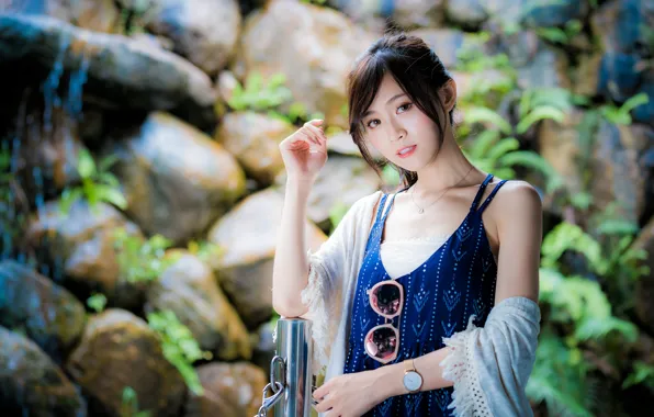 Взгляд, девушка, азиатка, милашка, боке