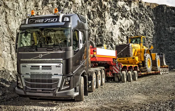 Wallpaper, volvo, truck, fh16, wheelloader, fh750, l350f