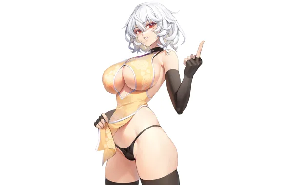 Girl, hot, sexy, panties, anime, red eyes, short hair, thong
