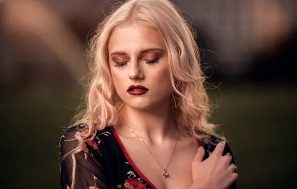 Картинка девушка, лицо, модель, макияж