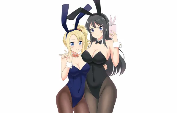Sexy, cleavage, long hair, girls, boobs, anime, blue eyes, beautiful