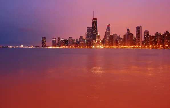 Город, дома, небоскребы, USA, Chicago, Illinois, buildings, панорамма