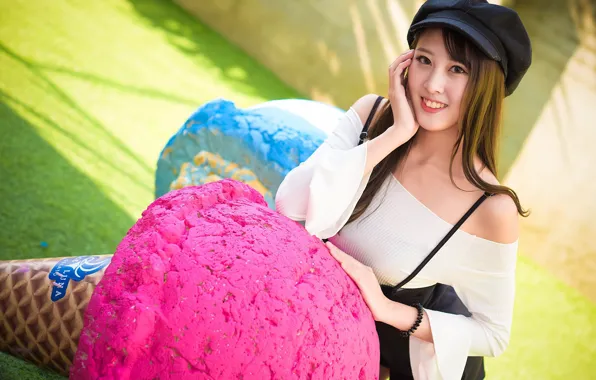 Девушка, азиатка, милашка