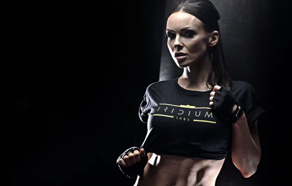 Brunette, look, makeup, fitness girl