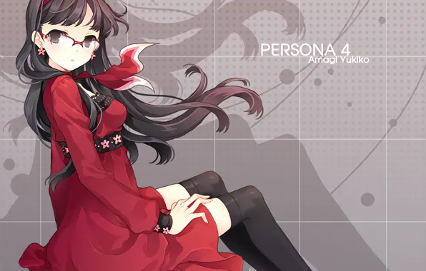 Девушка, красное платье, Persona 4, Персона