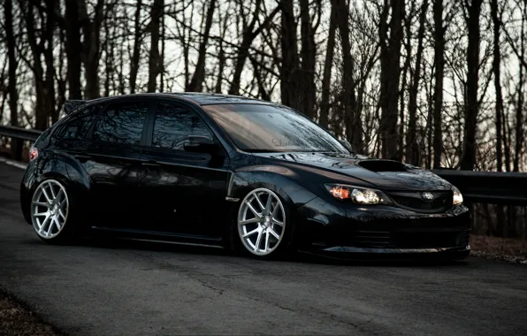 Subaru, черная, профиль, black, impreza, субару, импреза