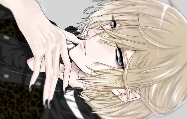 Аниме, Взгляд, арт, Парень, Блондин, Спортсмен, Yuri on Ice, Юрий на льду