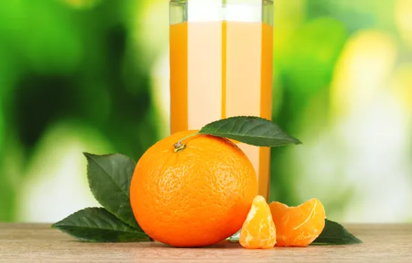 Стакан, апельсин, сок, цитрус, мандарин