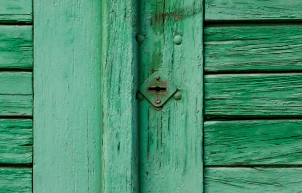 Green, wall, pattern, door