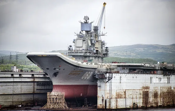 Картинка док, ремонт, крейсер, тяжёлый, авианесущий, «Адмирал Кузнецов»