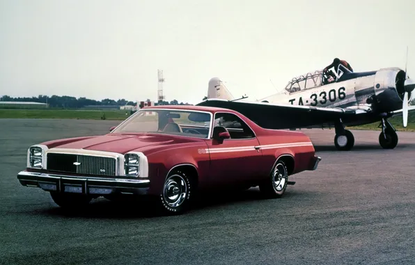 Картинка Chevrolet, Шевроле, самолёт, передок, El Camino, 1973, Эль Камино