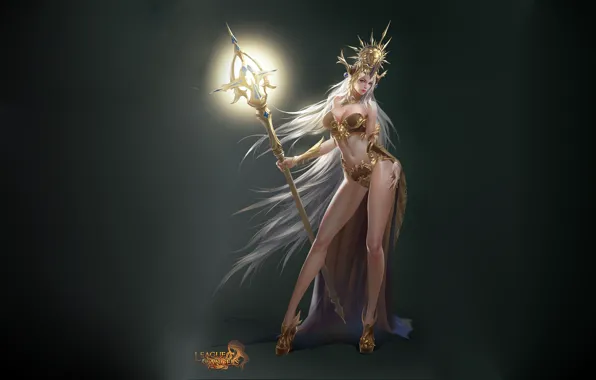 Взгляд, девушка, поза, фентези, League of Angels