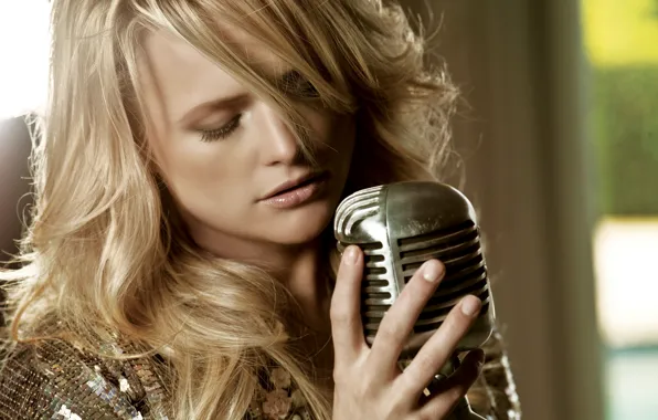 Картинка девушка, блондинка, микрофон, певица, Miranda Lambert