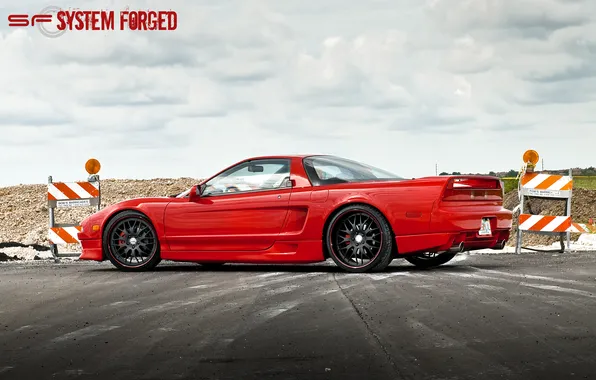 Red, красная, задняя часть, акура, Acura, NSX, sf system forged