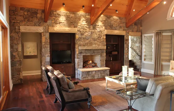 Дизайн, стиль, комната, интерьер, камин, гостиная