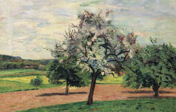 Пейзаж, картина, импрессионизм, Арман Гийомен, Armand Guillaumin, Яблони в Цвету. Иль-де-Франс